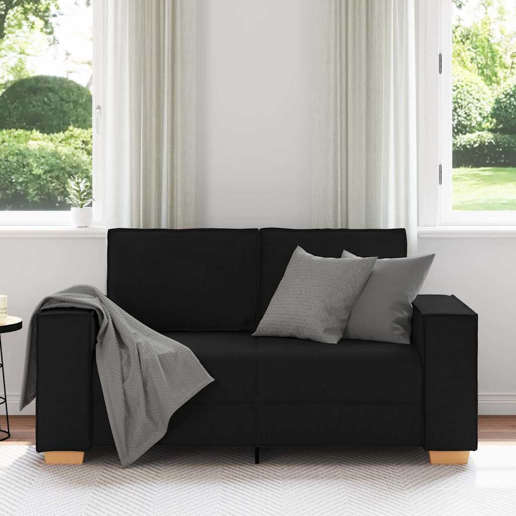 Sofá de 2 lugares preto 160x78x84 cm tecido