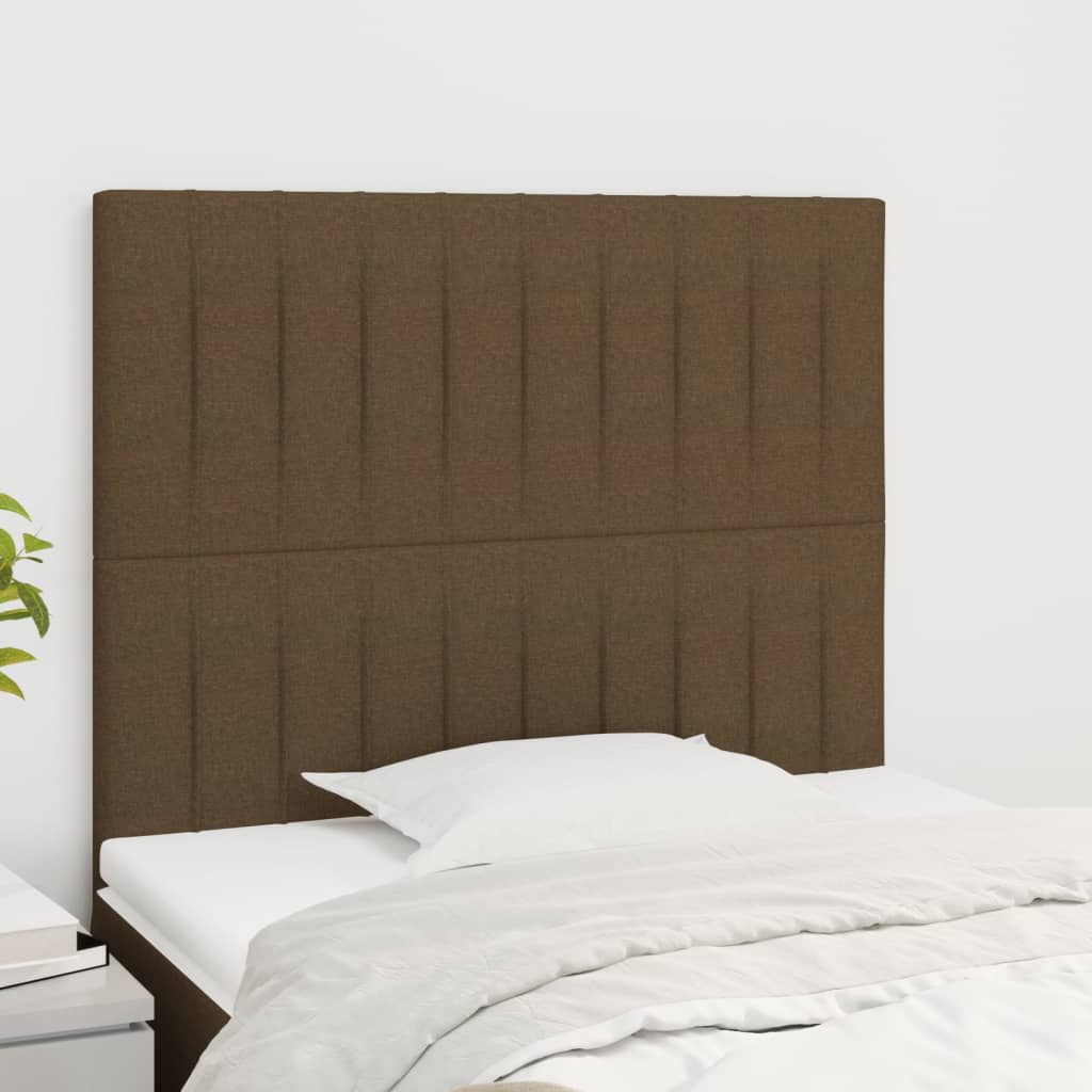 Cabeceira castanho escuro 100x5x118/128 cm tecido