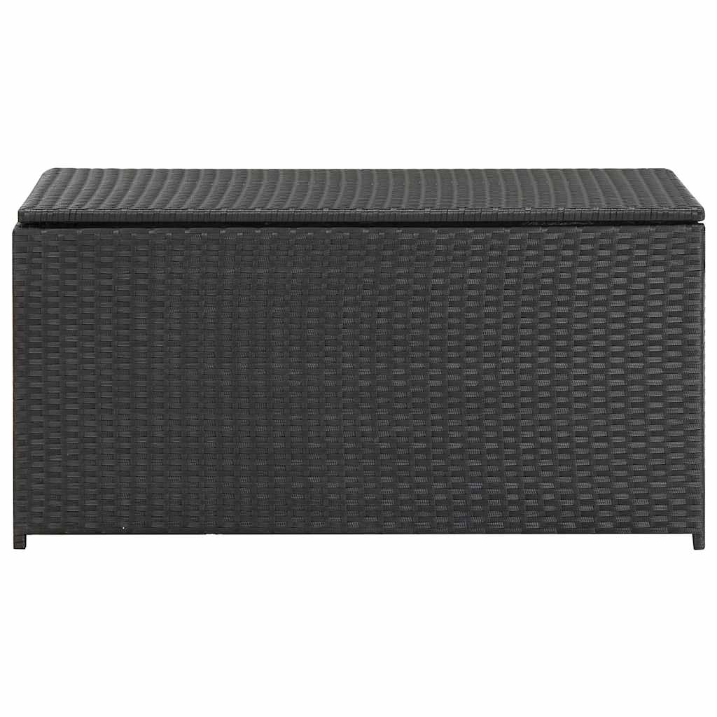 Caixa de arrumação para jardim 100x50x50 cm vime PE preto
