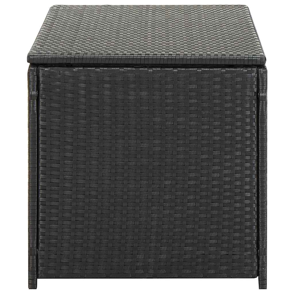 Caixa de arrumação para jardim 100x50x50 cm vime PE preto