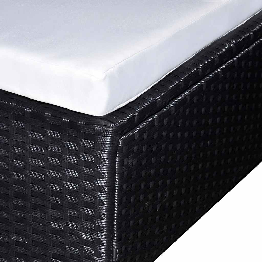 6 Pcs conjunto lounge de jardim c/ almofadões vime PE preto