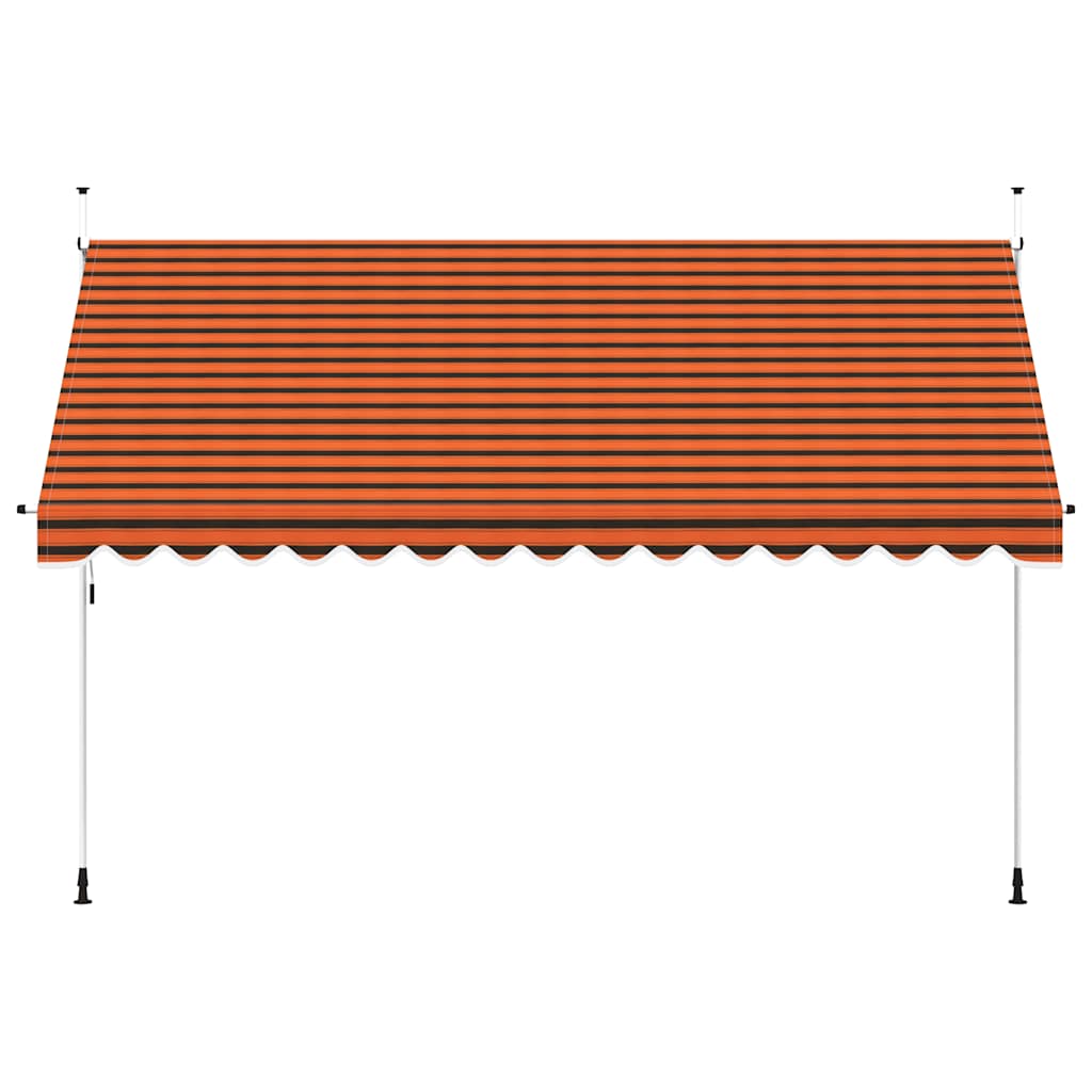 Toldo retrátil manual 400 cm laranja e castanho