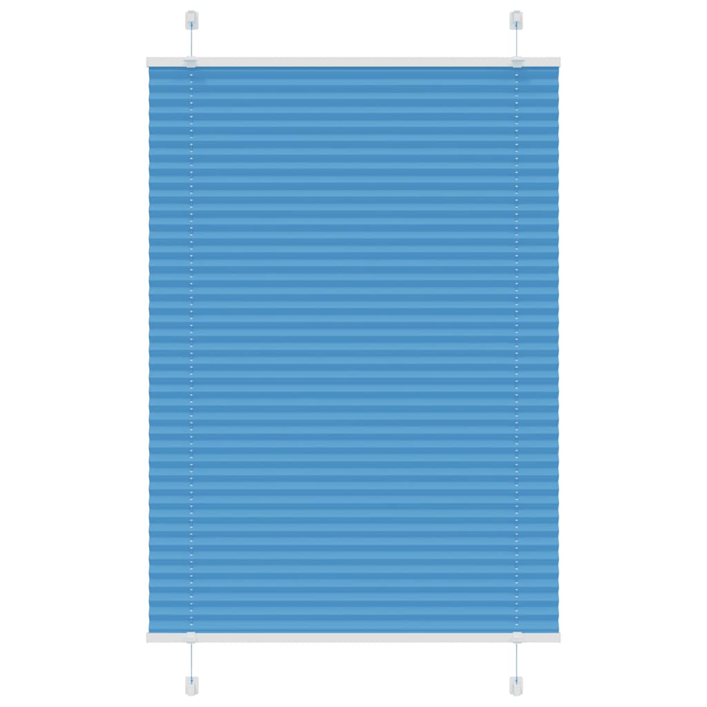Azul plissada cega 85x150 cm largura tecido 84,4 cm poliéster