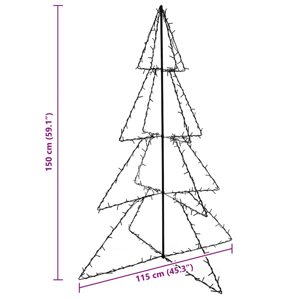 Árvore de natal em cone 240 leds 115x150 cm interior e exterior