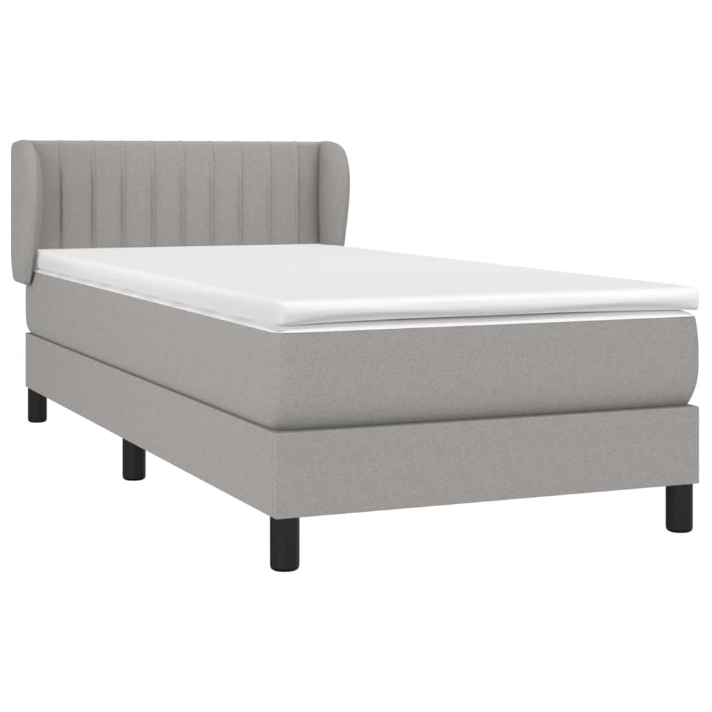 Cama com molas/colchão 80x200 cm tecido cinza-claro