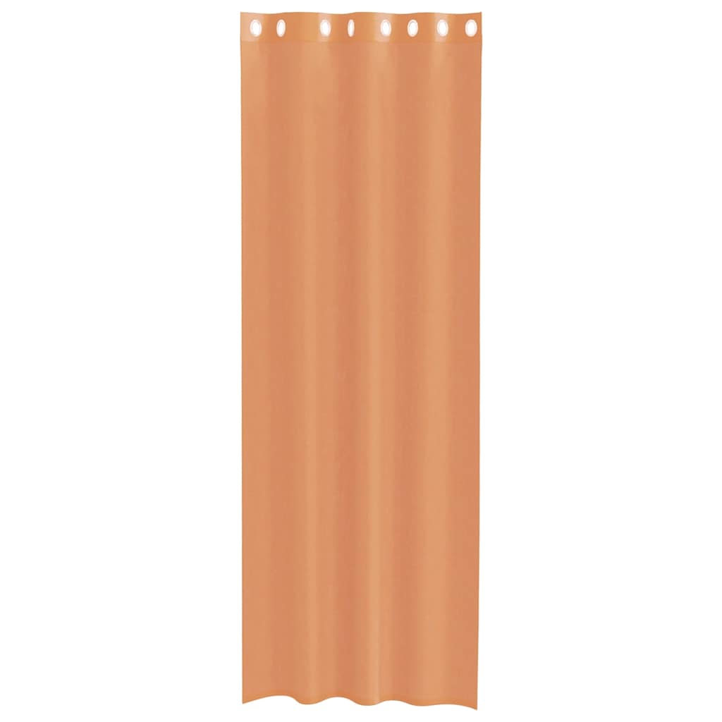 Cortinas de voile com ilhós 2 pcs terracota