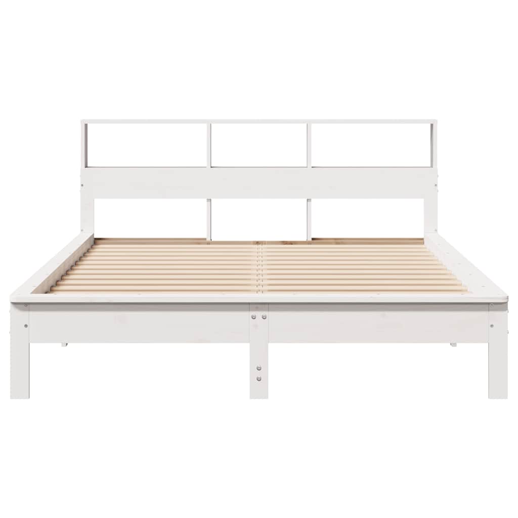 Cama sem colchão 160x200 cm madeira de pinho maciça branco