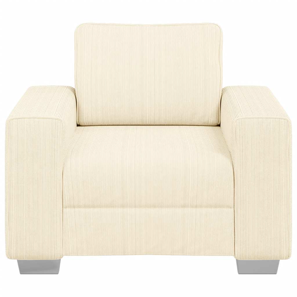 Poltrona 100x77x82 cm tecido corduroy creme
