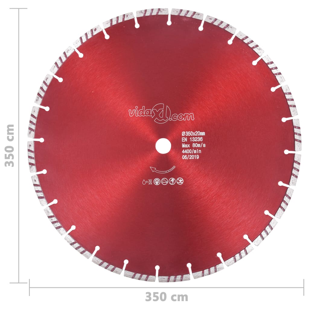 Disco de corte de diamante com aço turbo 350 mm