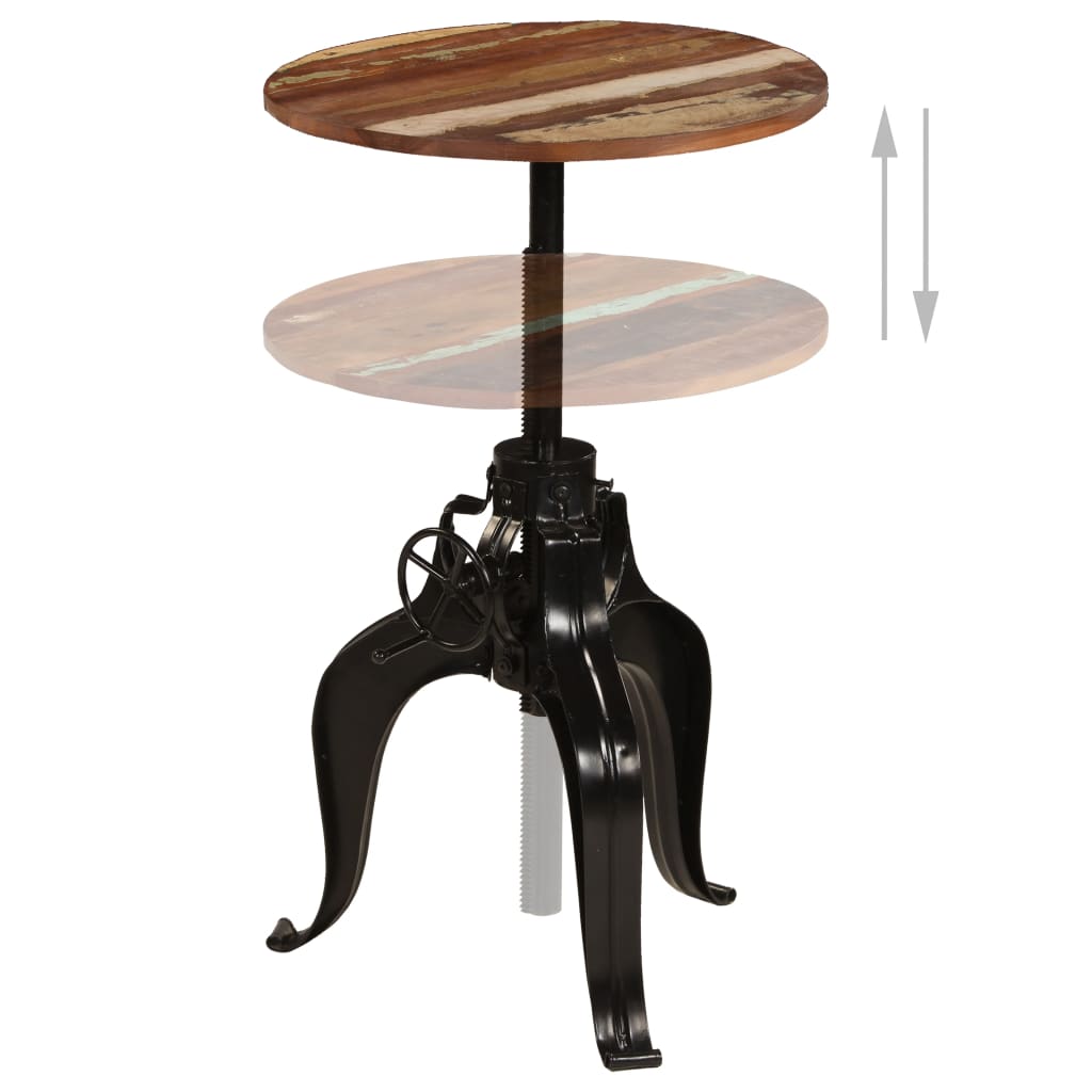Mesa de bar em madeira recuperada maciça 60x(76-110) cm