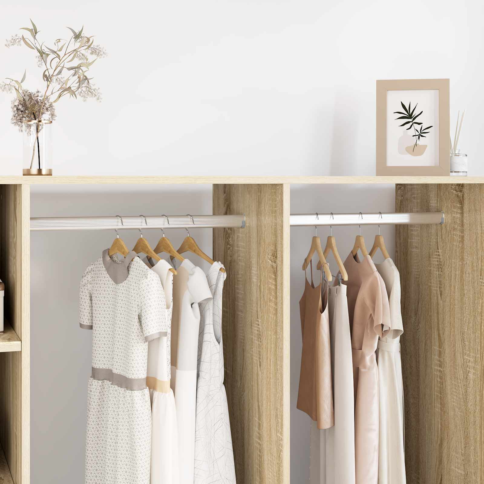 Viga de closet 12 unid. prateado 764 x 15 x 29 mm