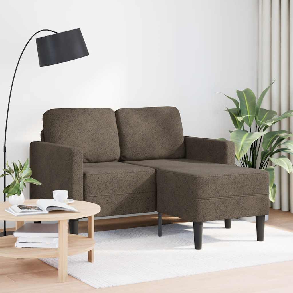 Sofá 2 lugares com chaise em l 125 cm couro artificial