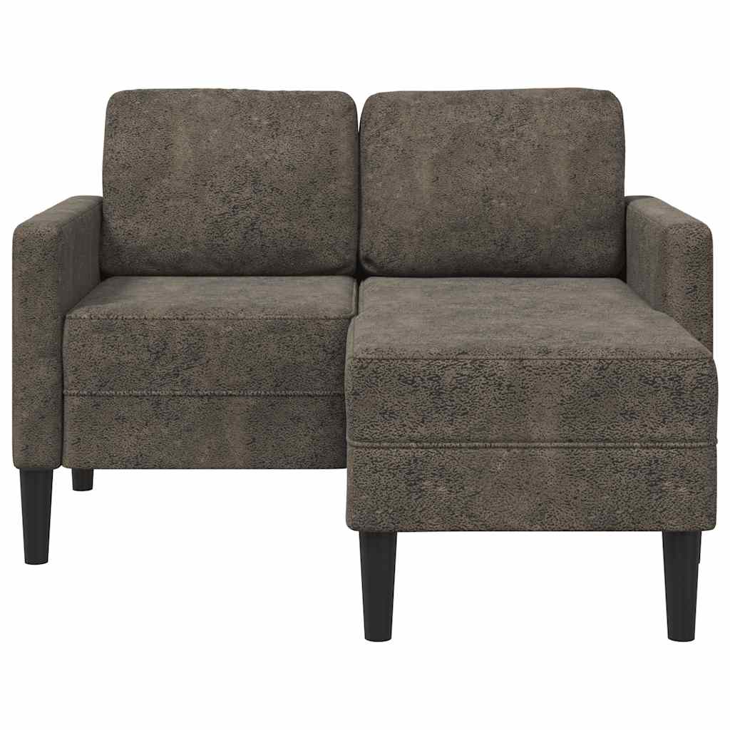 Sofá 2 lugares com chaise em l 125 cm couro artificial