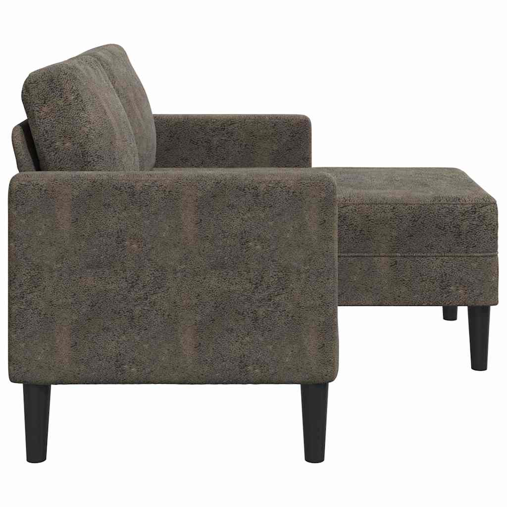 Sofá 2 lugares com chaise em l 125 cm couro artificial