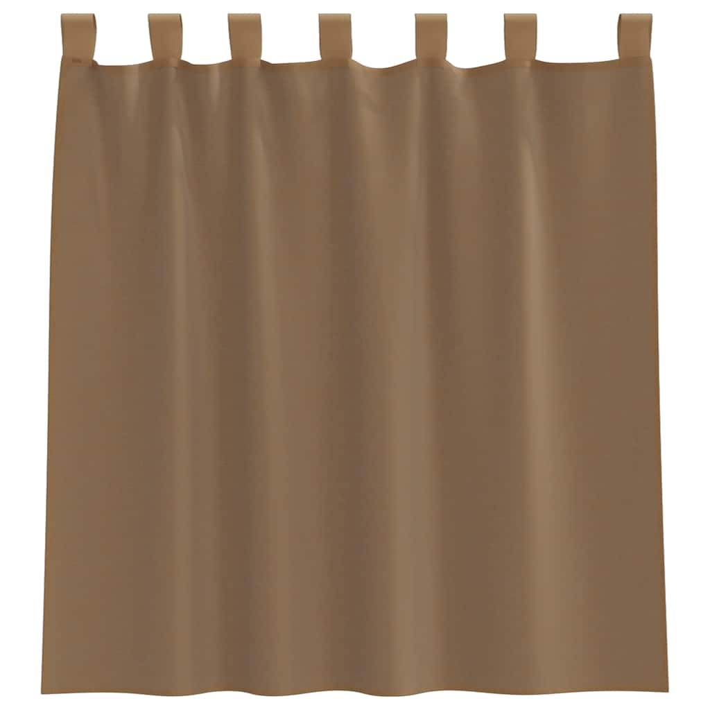 Cortinas de voile com laços 2 pcs castanho-claro 140x140 cm
