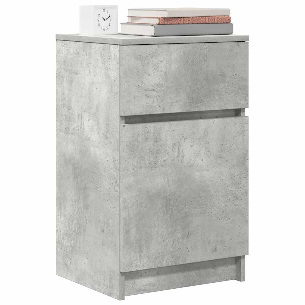 Mesa de cabeceira 39x35x65 cm derivados madeira cinza cimento