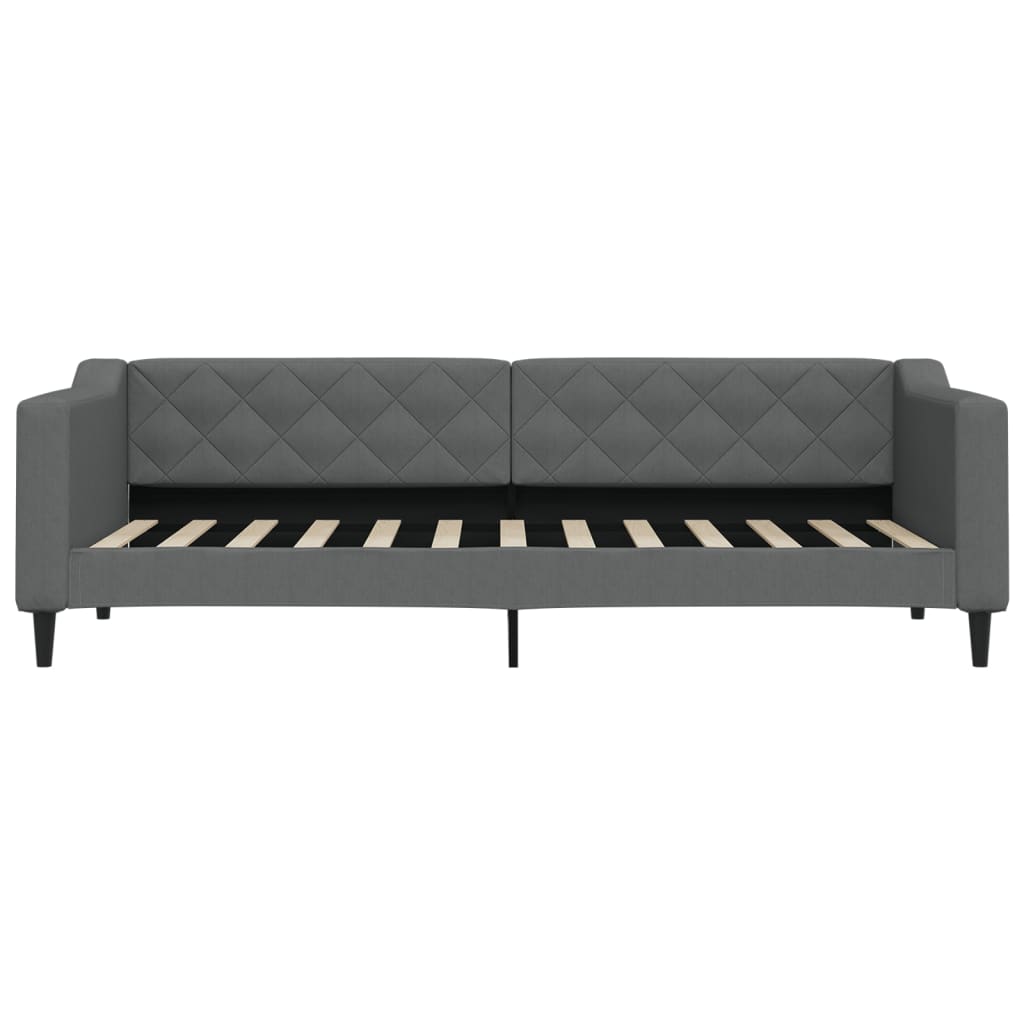 Sofá-cama com colchão 80x200 cm tecido cinzento-escuro