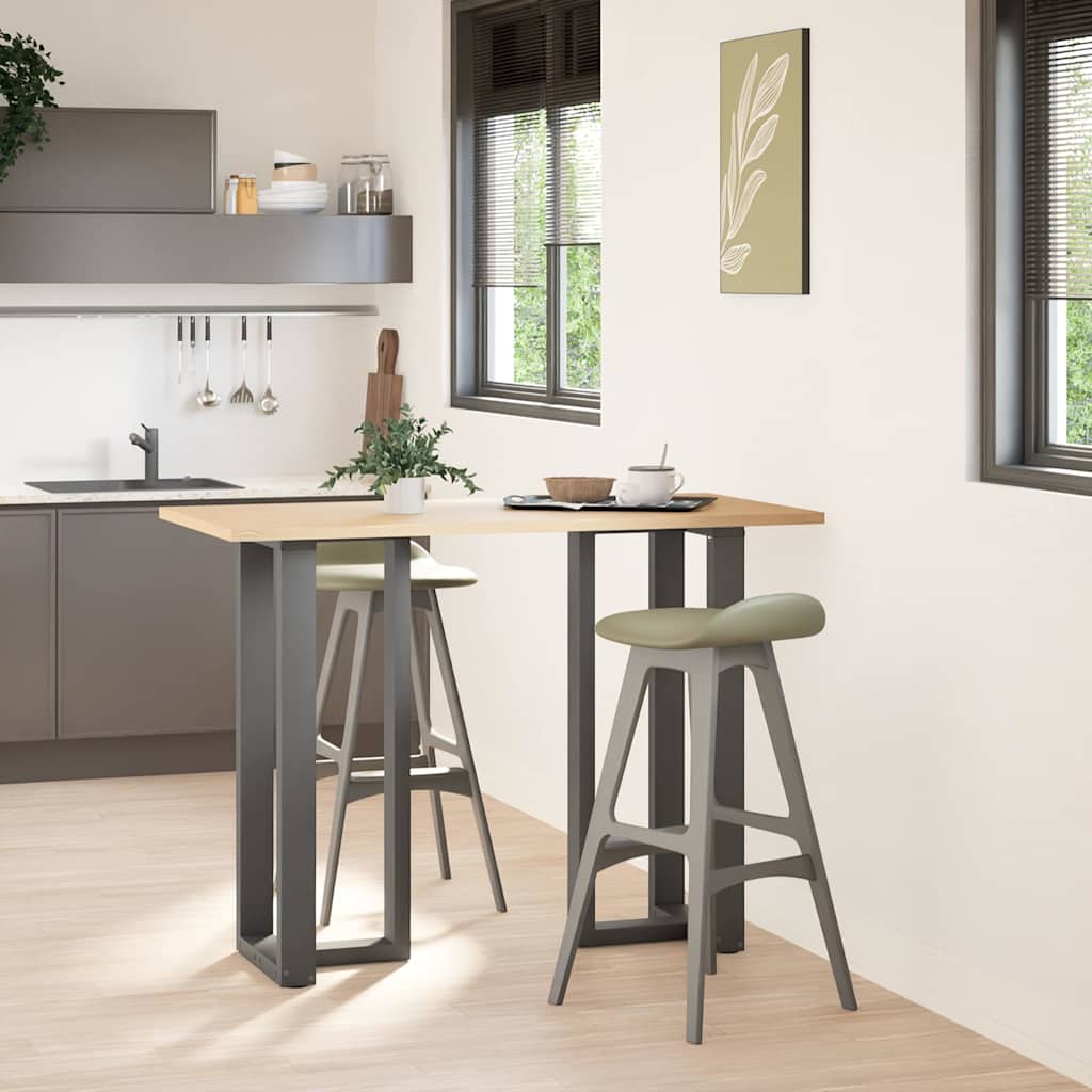 Pés para mesa de bar em forma de t, 2 peças, antracite, 40x35x(100-101) cm, aço