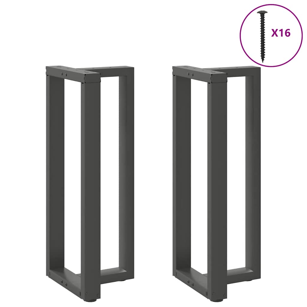 Pés para mesa de bar em forma de t, 2 peças, antracite, 40x35x(100-101) cm, aço