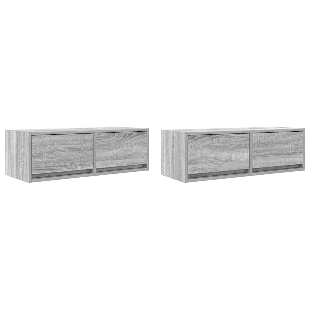 Móveis de TV 2pcs 80x31x25,5cm deriv. madeira sonoma cinzento
