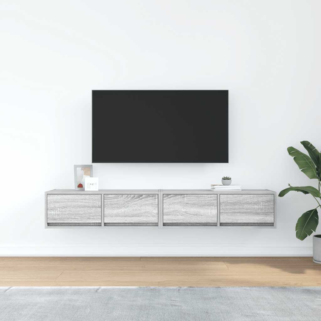 Móveis de TV 2pcs 80x31x25,5cm deriv. madeira sonoma cinzento