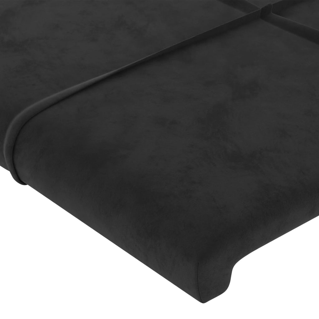 Cabeceiras preto 200x5x78/88 cm veludo