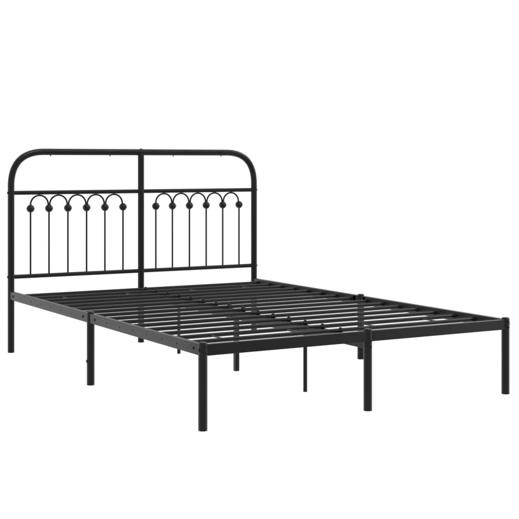 Estrutura de cama com cabeceira 140x200 cm metal preto