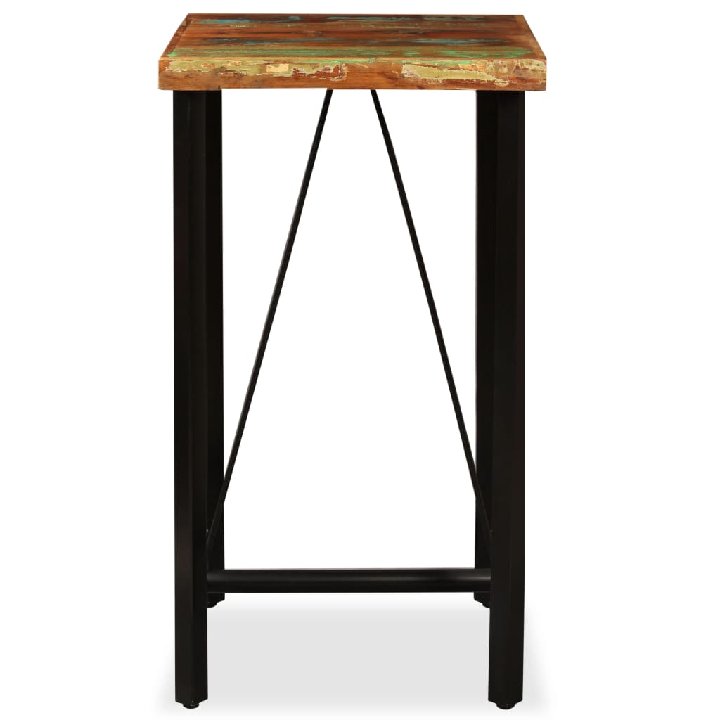 Mesa de bar em madeira recuperada maciça 60x60x107 cm