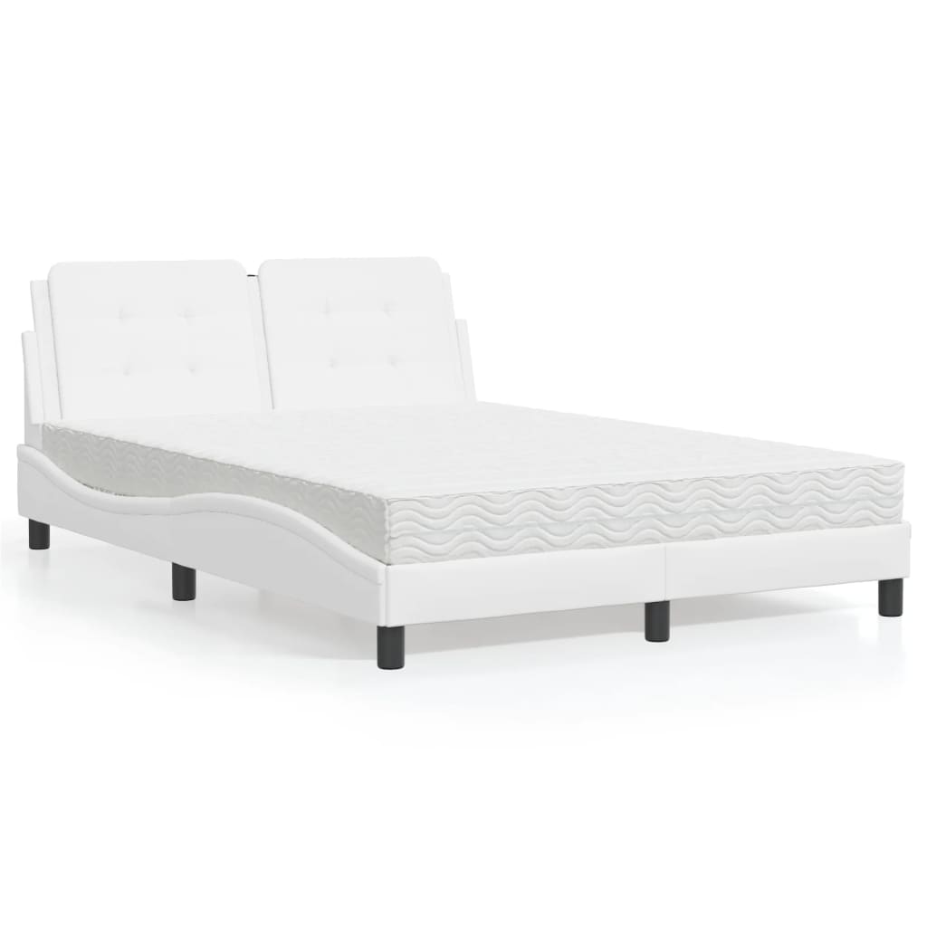Estrutura de cama sem colchão zadar 120x200 cm couro artificial branco