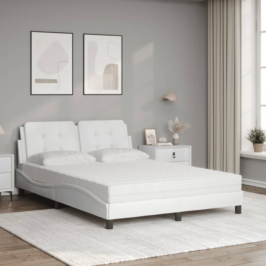 Estrutura de cama sem colchão zadar 120x200 cm couro artificial branco