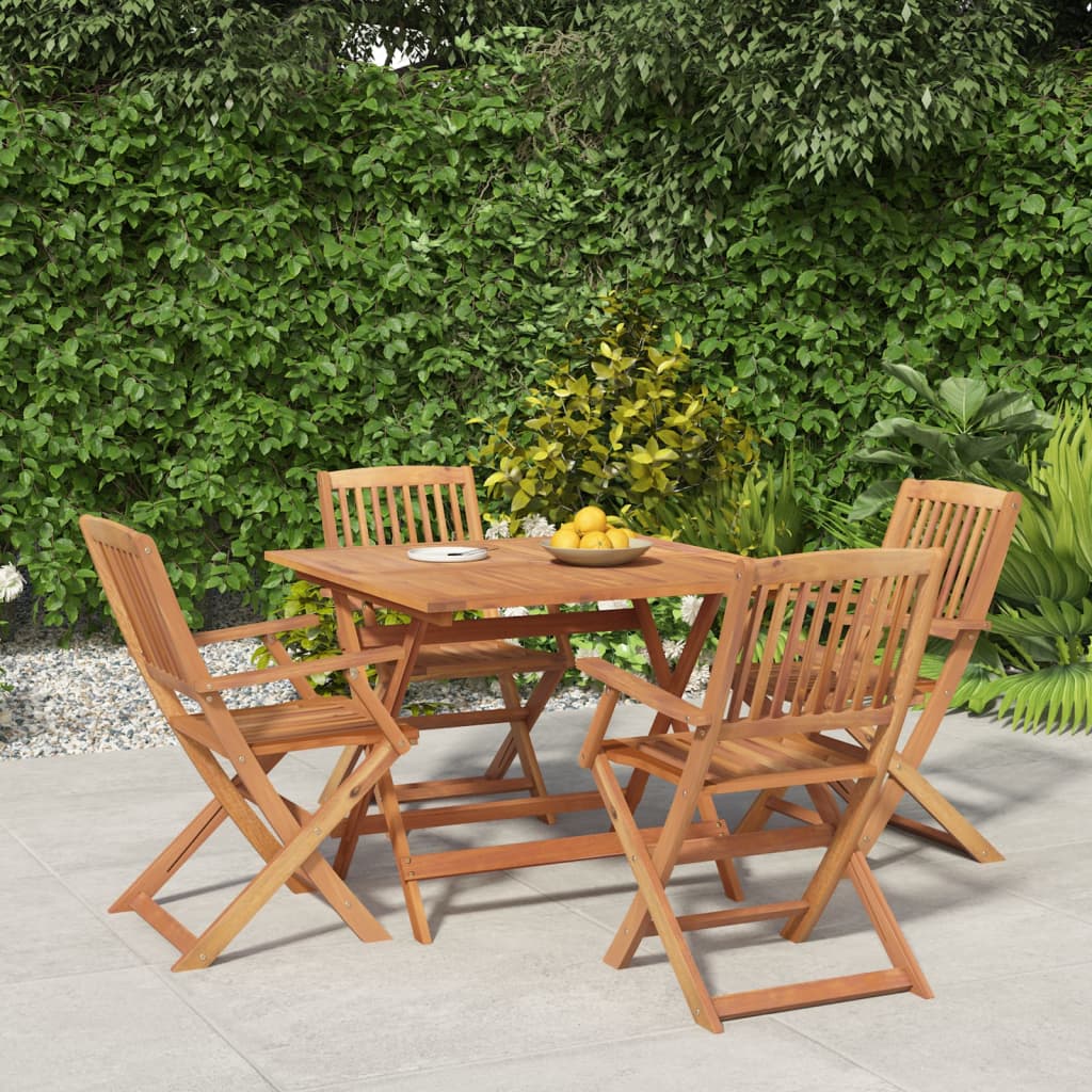 Conjunto de jantar p/ jardim 5 pcs madeira de acácia maciça