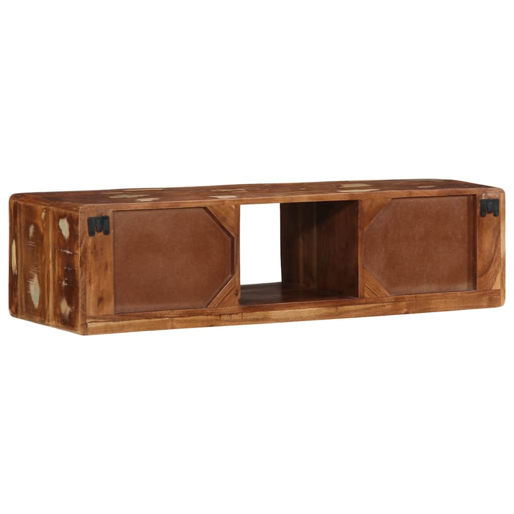 Armário de TV para parede 100x32x25cm madeira recuperada maciça