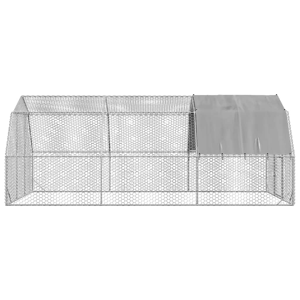 Corrida de galinhas com telhado 2,5x6x2,25 m aço galvanizado