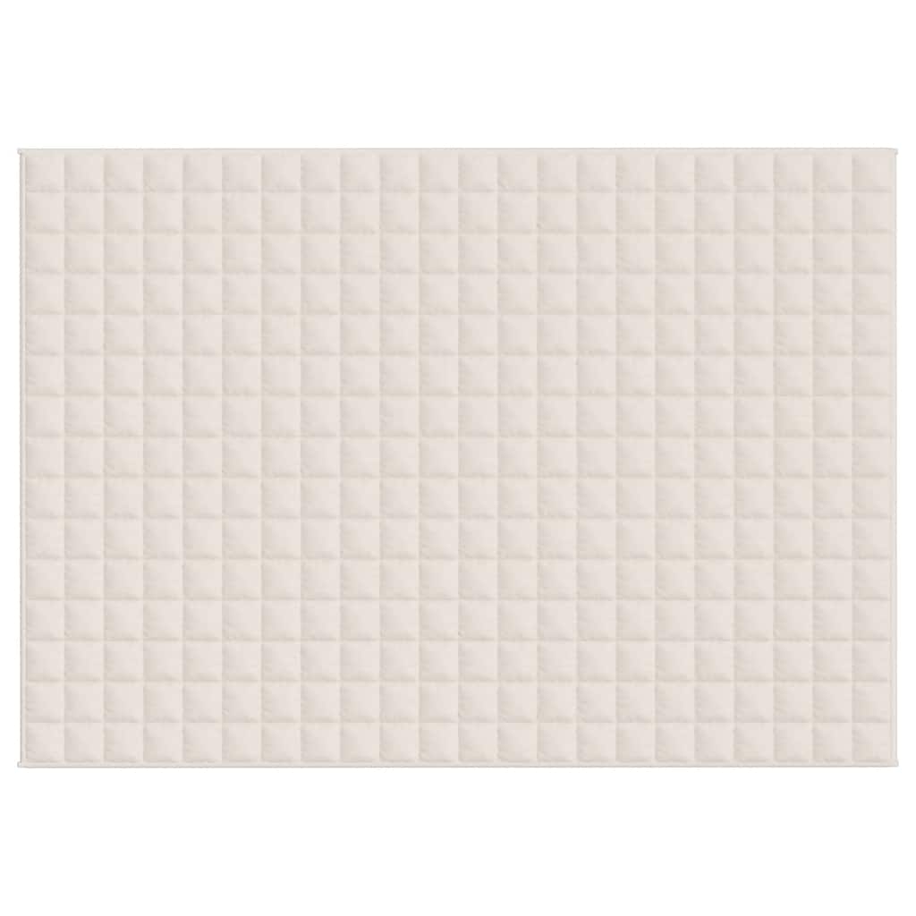 Manta pesada 7 kg 155x220 cm tecido creme-claro