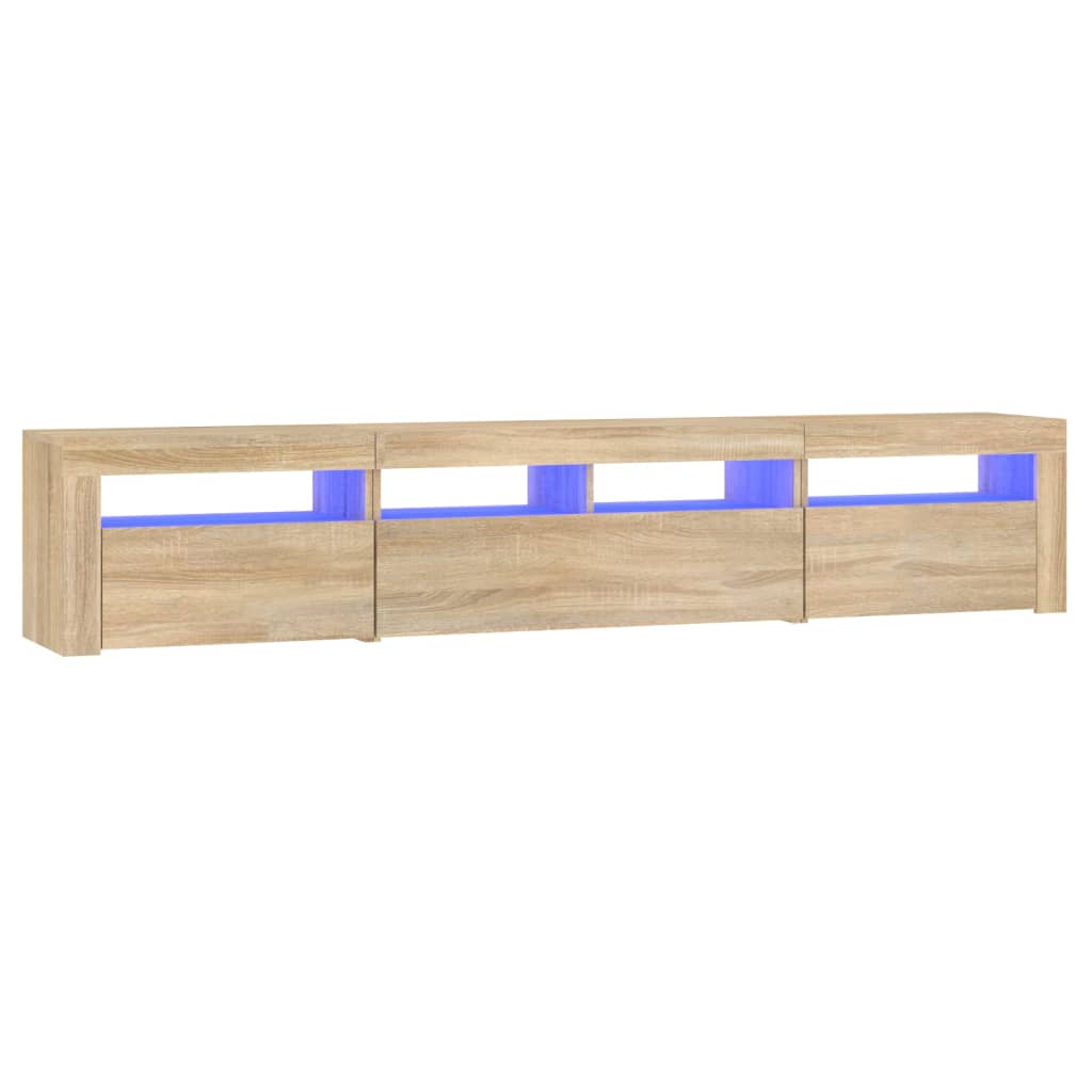 Móvel de TV com luzes LED 210x35x40 cm carvalho sonoma