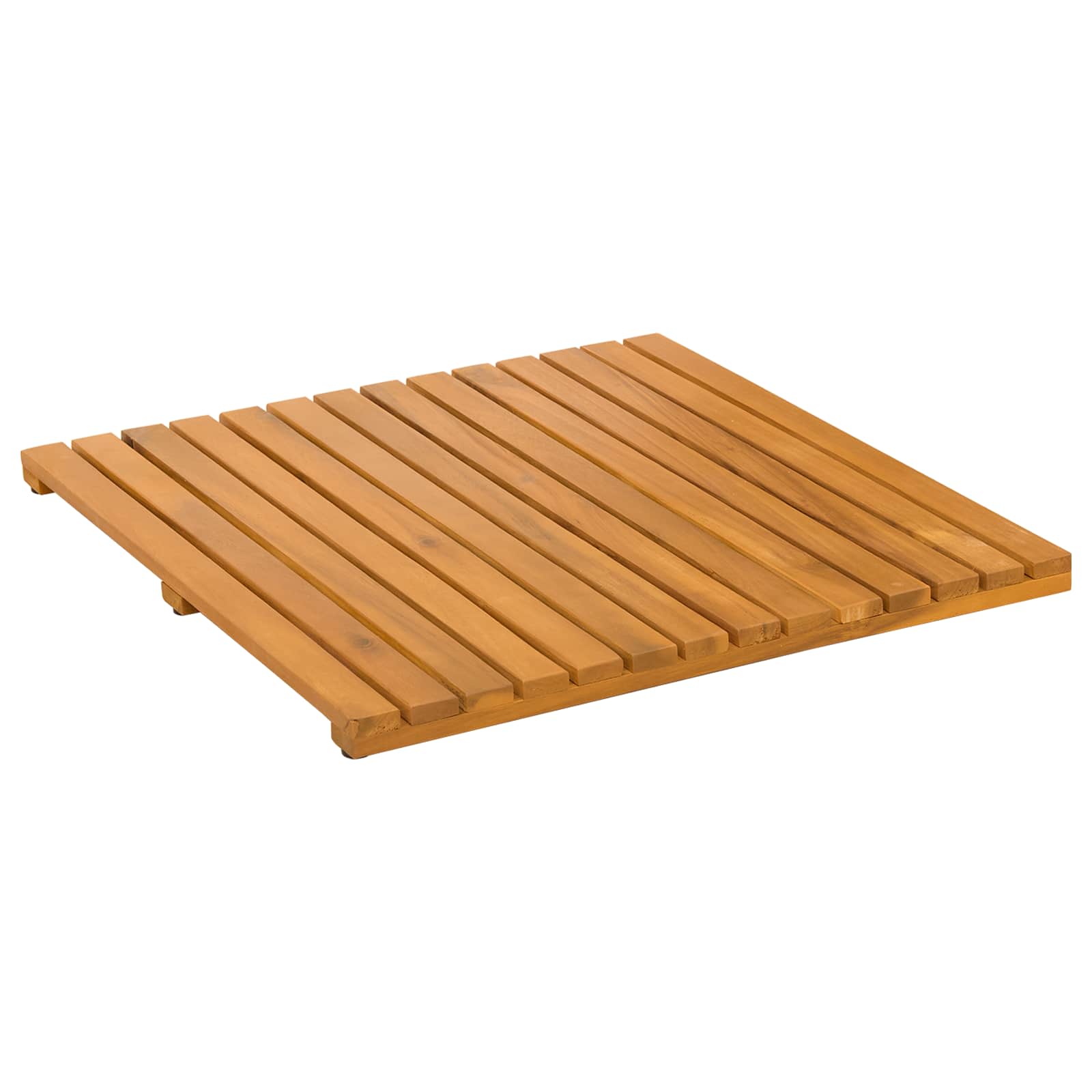 Tapete de banho castanho 50 x 50 cm madeira sólida de acácia