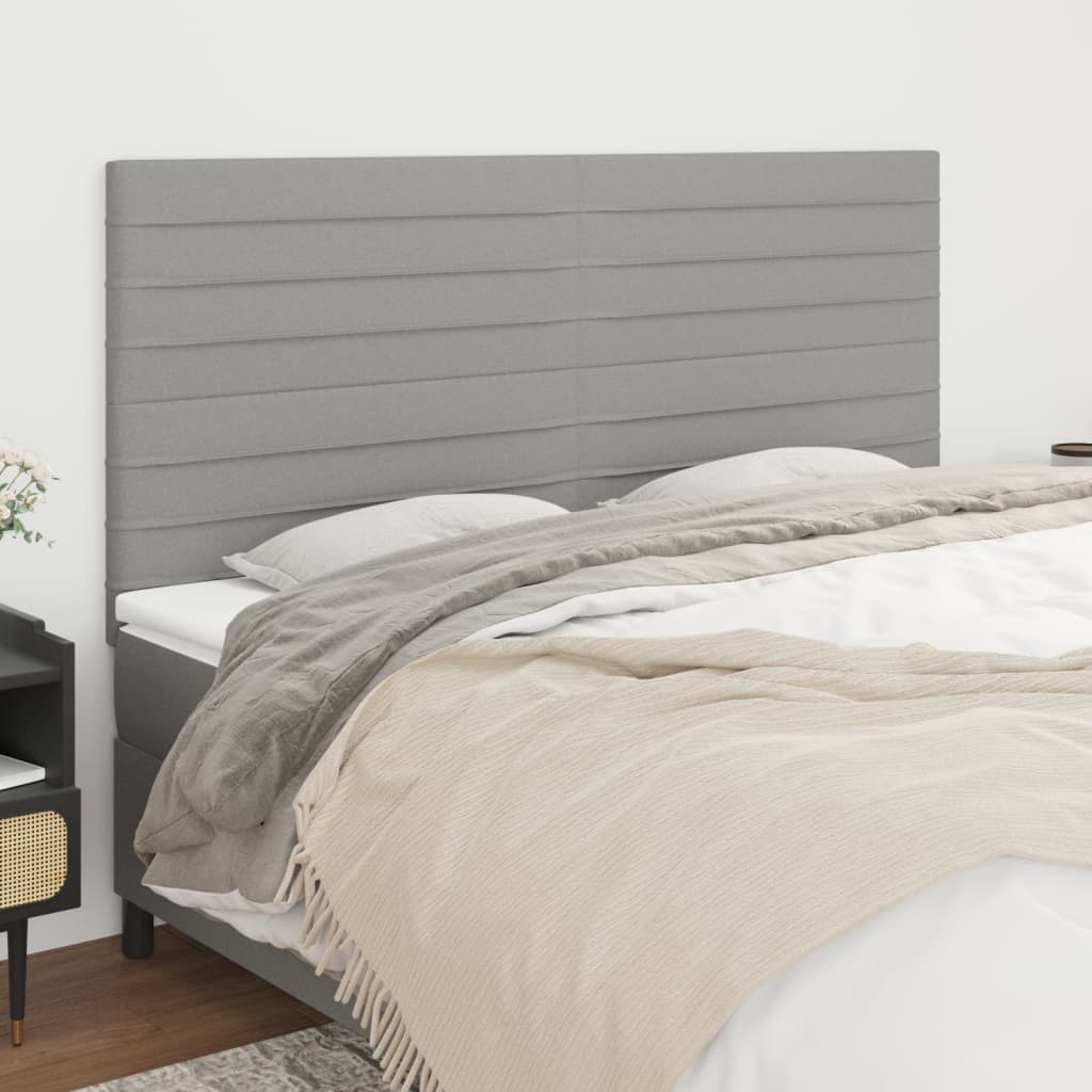 Cabeceira cinza claro 180x5x118/128 cm tecido