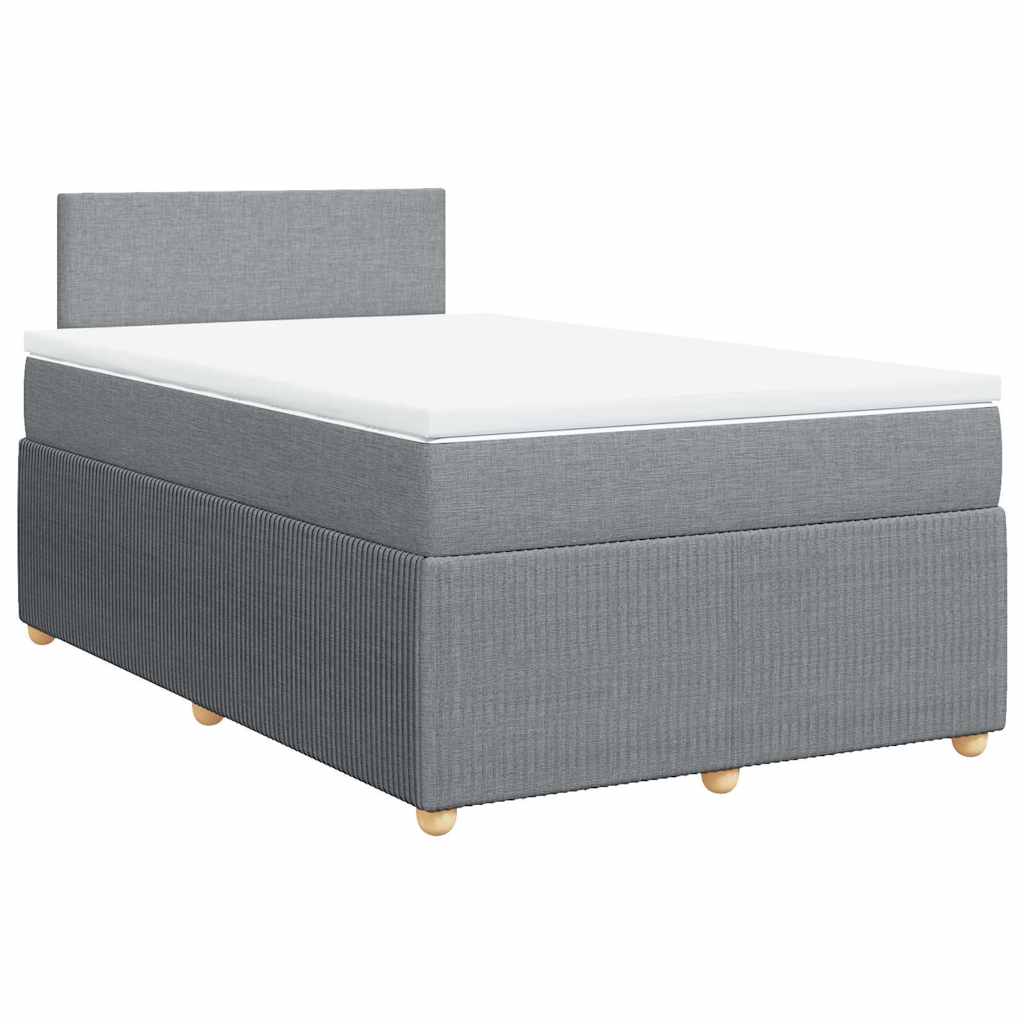 Cama com molas/colchão 120x200 cm tecido cinza-claro