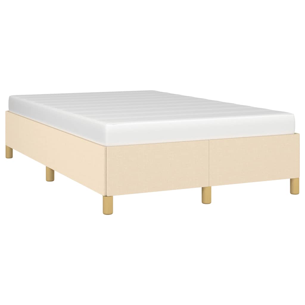 Estrutura de cama sem colchão 120x190 cm tecido creme