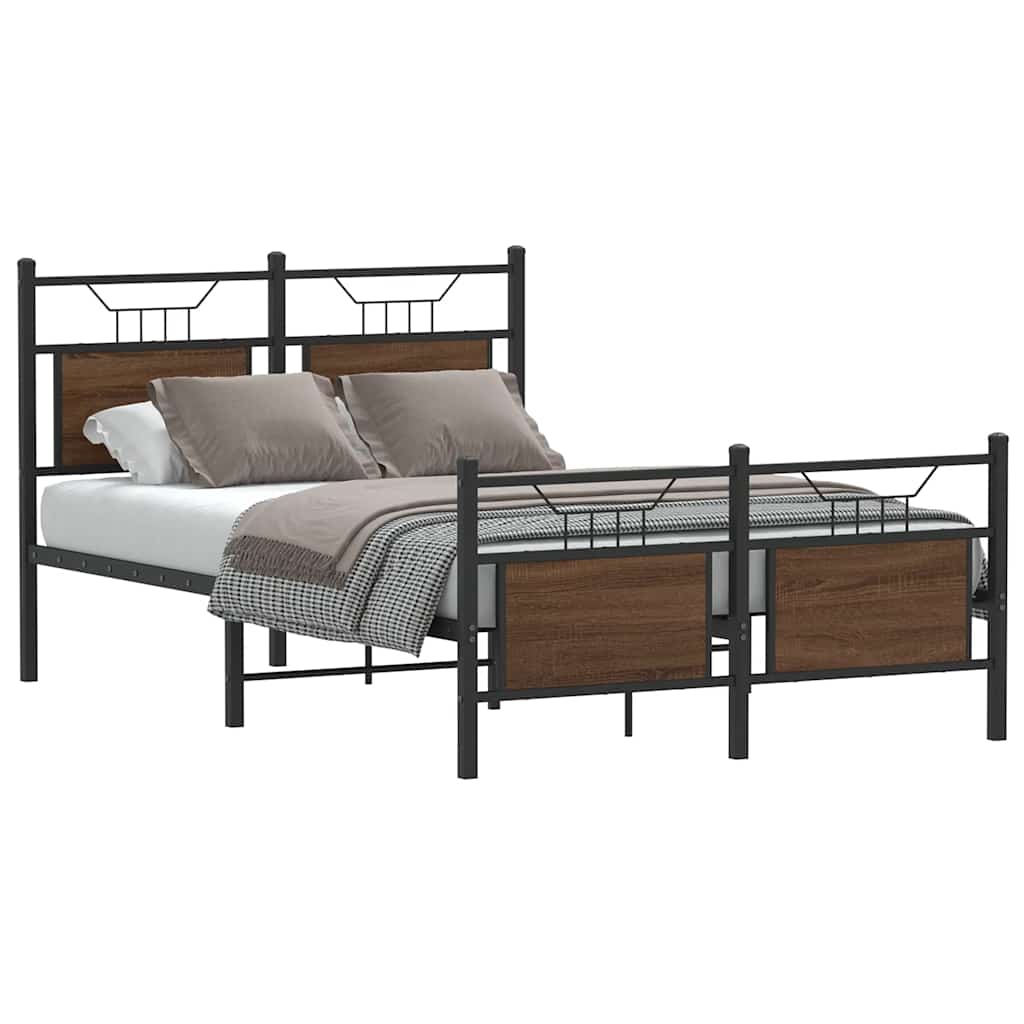 Estrutura cama s/ colchão derivados madeira carvalho castanho