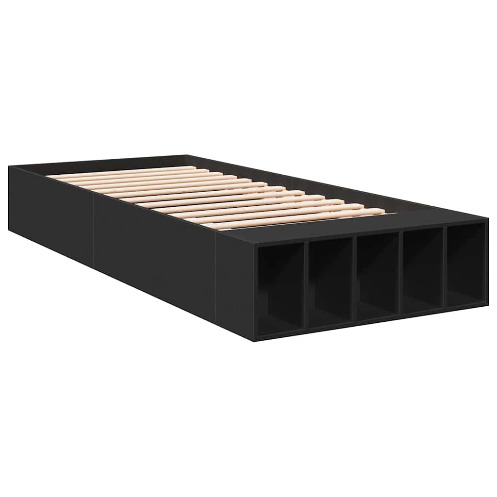 Estrutura de cama 90x190 cm derivados de madeira preto