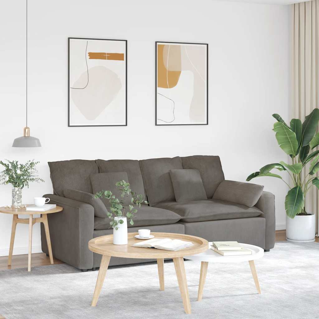 Sofá modular com almofadas cinzento-claro