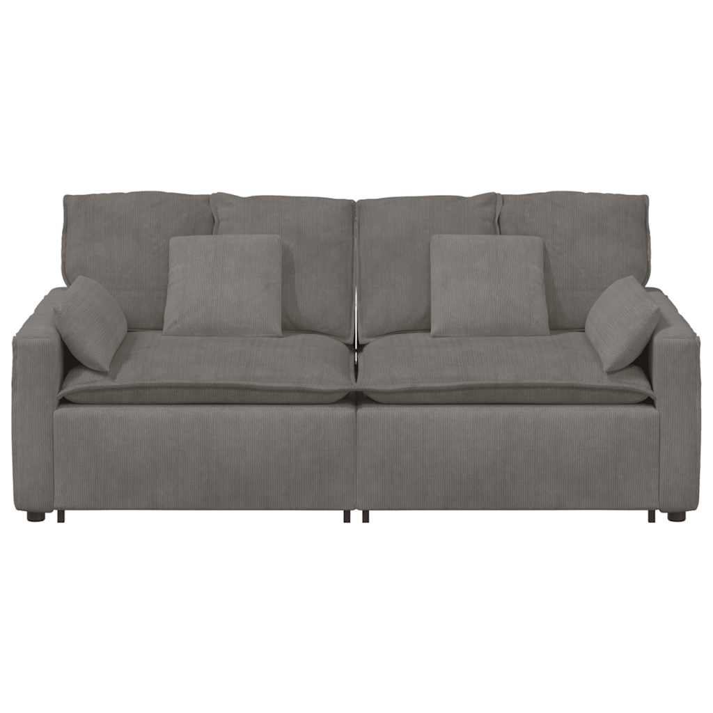 Sofá modular com almofadas cinzento-claro