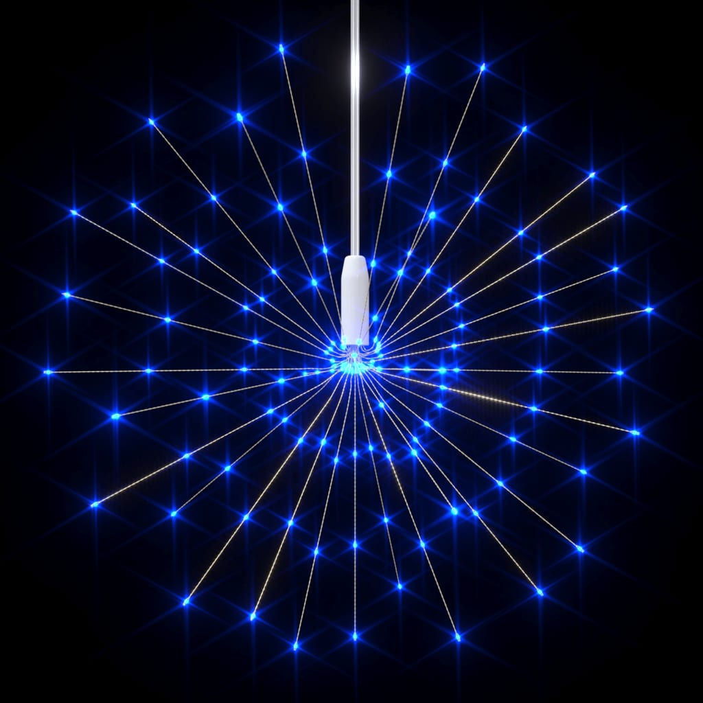 Iluminação fogo de artifício exterior 140 LED 20 cm azul