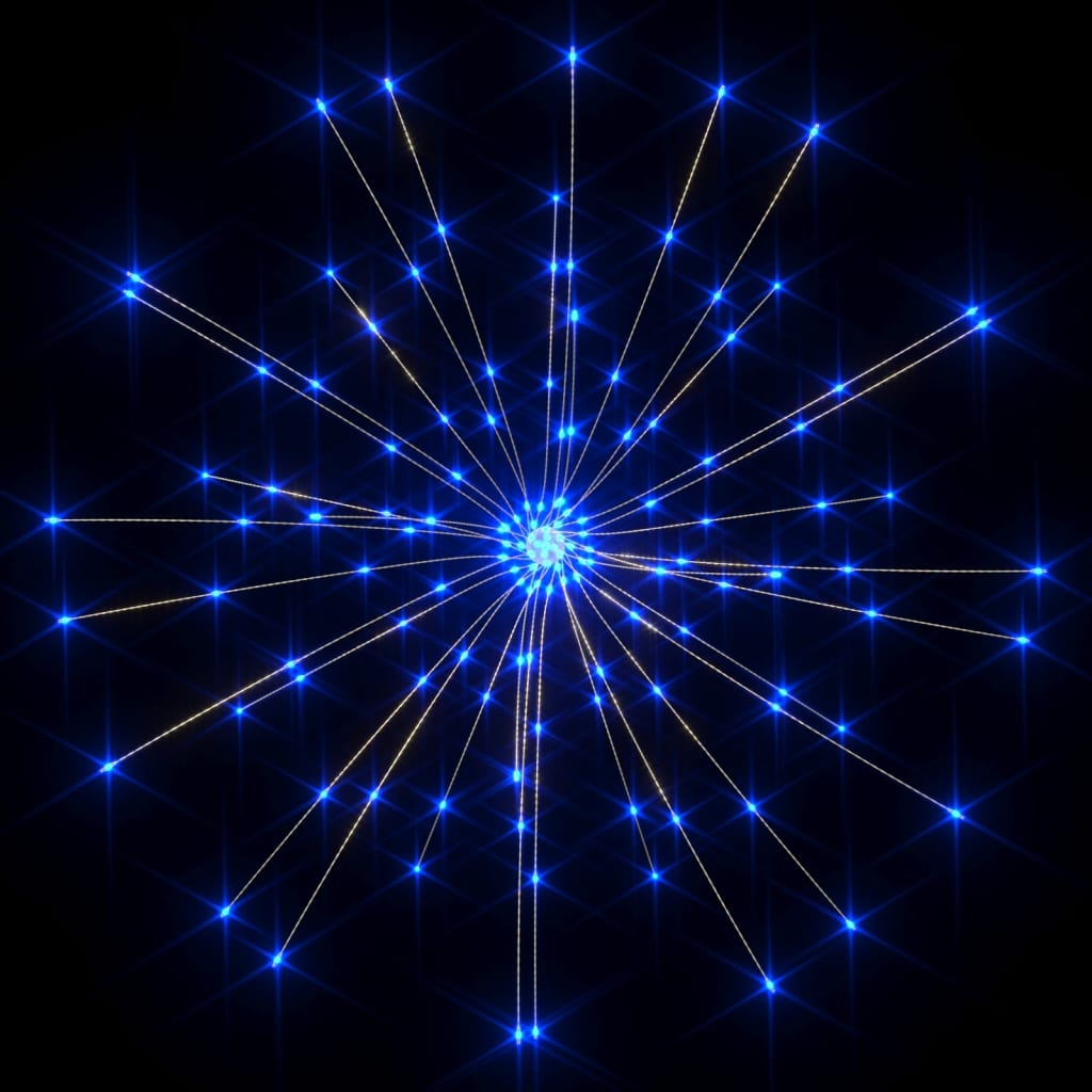 Iluminação fogo de artifício exterior 140 LED 20 cm azul