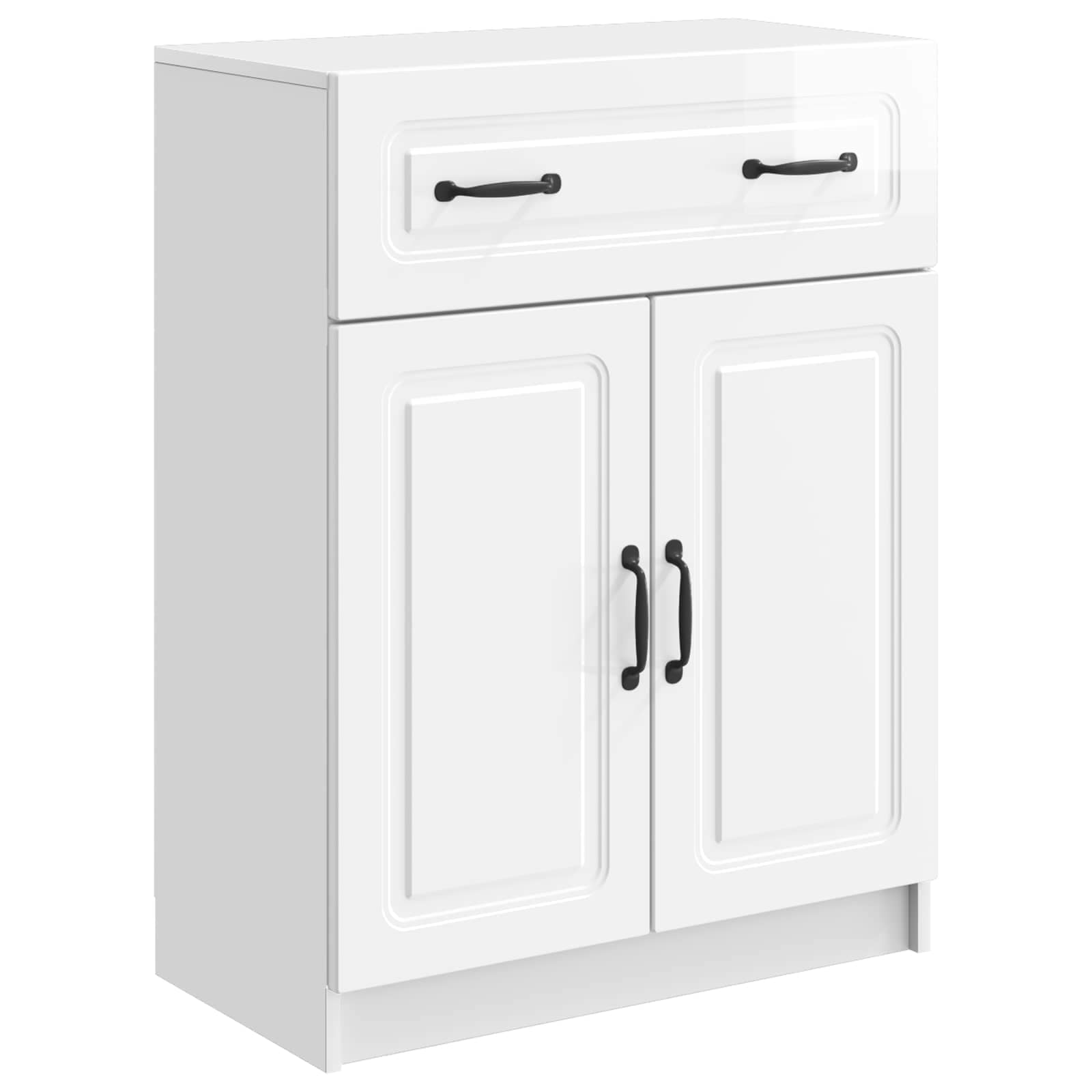 Buffet branco brilhante 66 x 34,5 x 87 cm derivados de madeira
