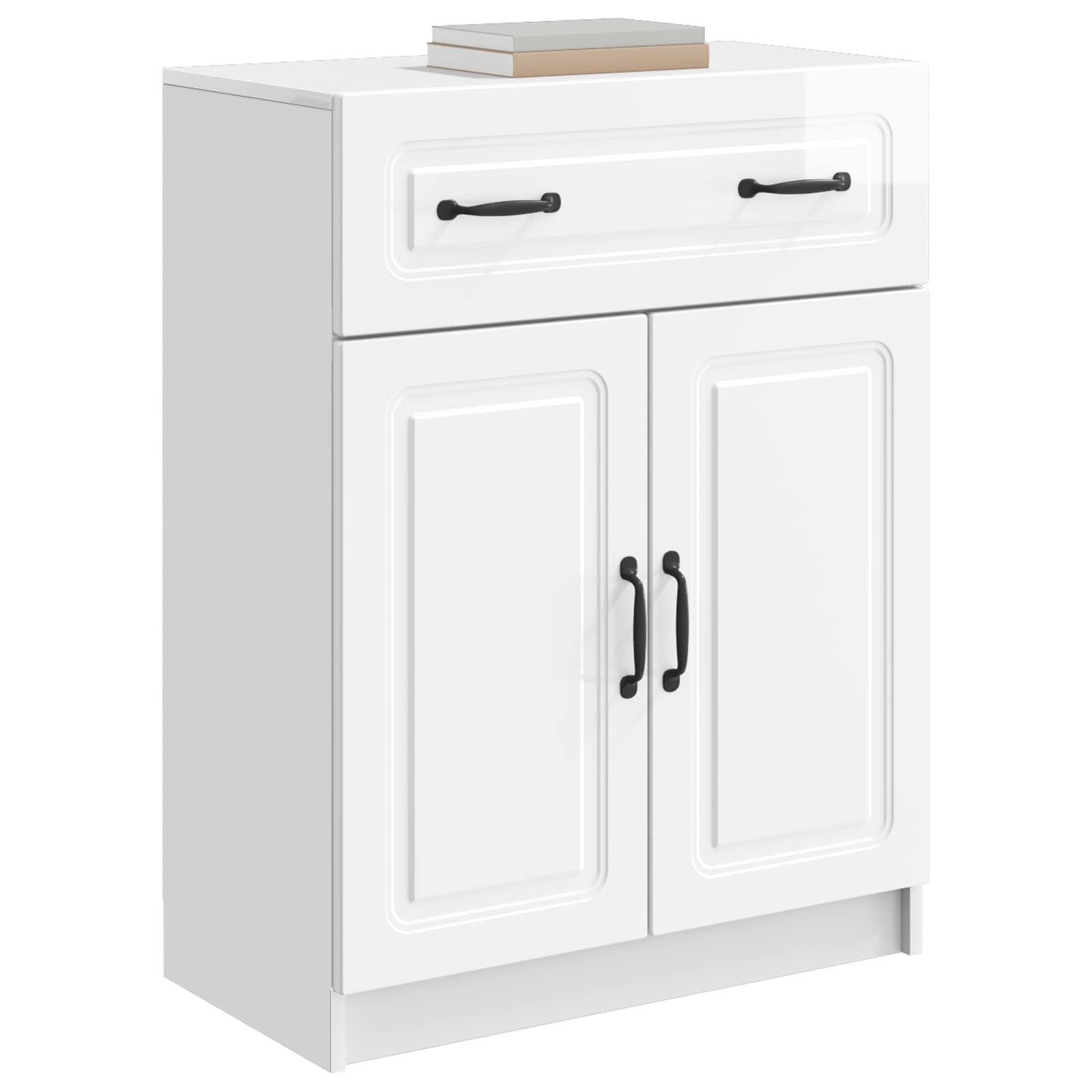 Buffet branco brilhante 66 x 34,5 x 87 cm derivados de madeira