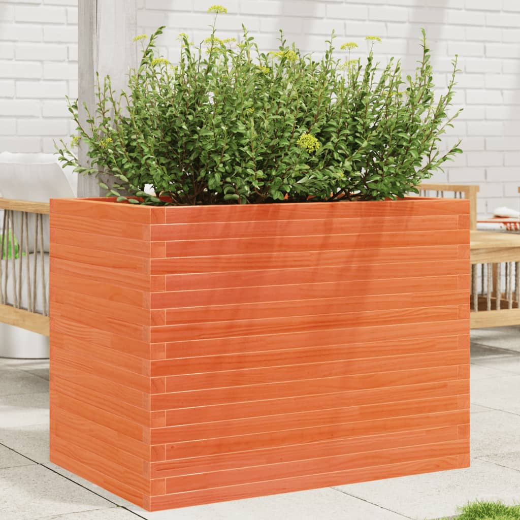Vaso/floreira de jardim 90x60x68,5 cm pinho maciço castanho mel