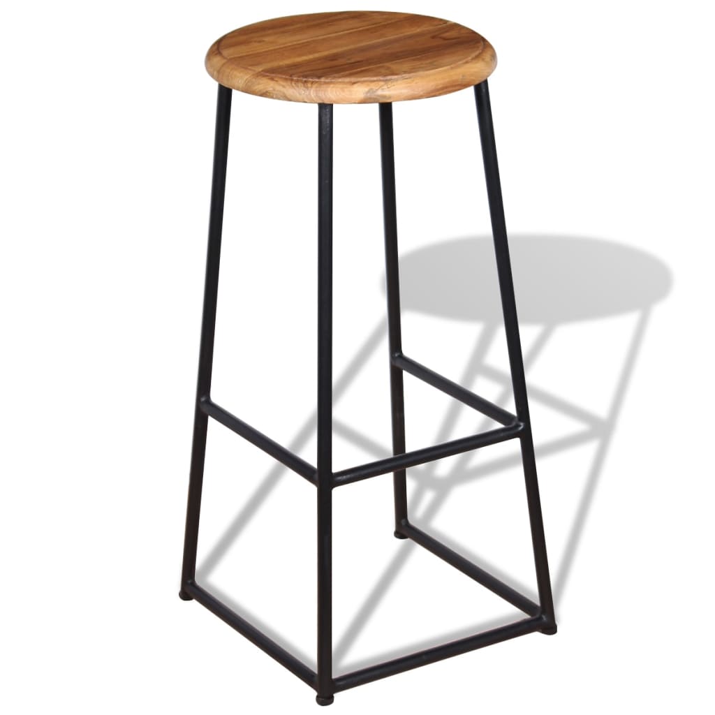 Bancos de bar 2 pcs madeira de teca maciça