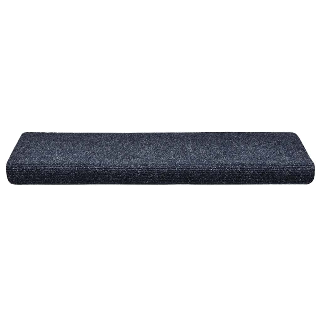 Tapetes de escada autoadesivos 30 peças 65x21x4 cm azul com borda retangular